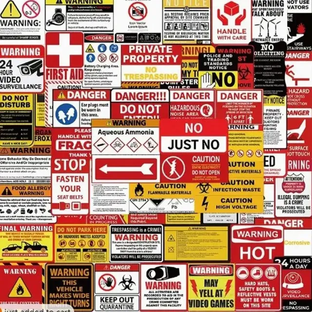Lot autocollants sécurité avertissement panneaux…