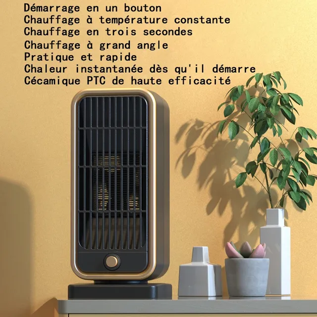 Chauffage électrique portable compact céramique PTC 500W… – vue 3