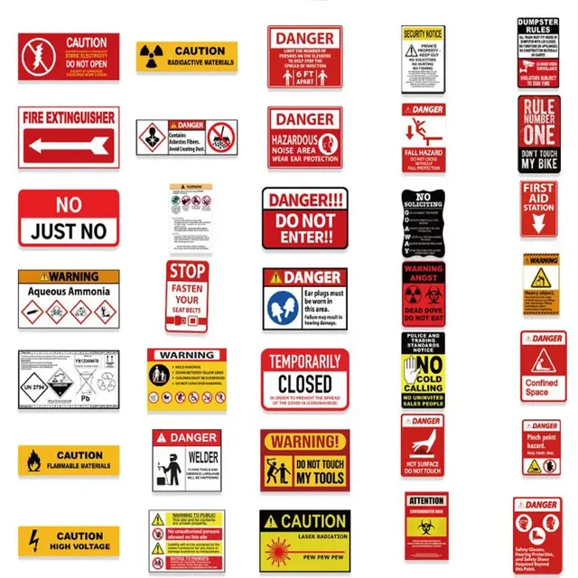 Lot autocollants sécurité avertissement panneaux… – vue 2