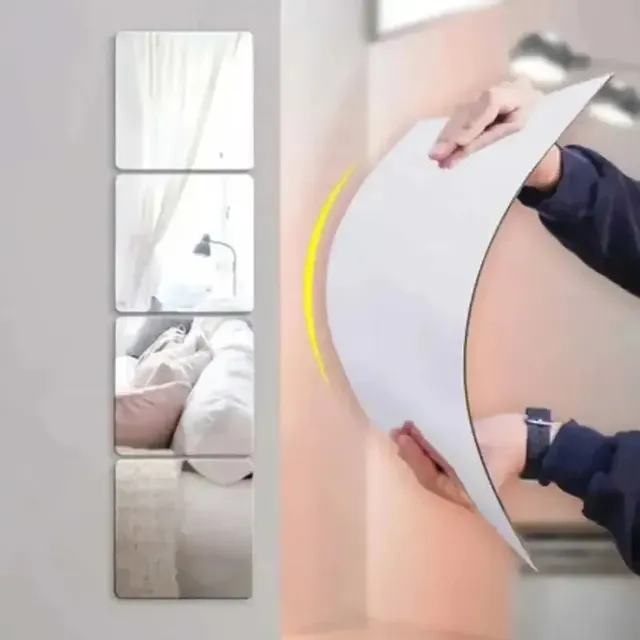 Autocollant mural miroir acrylique pour salle de bain – vue 2