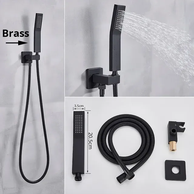 Pommeau de douche à main noir mat – vue 6