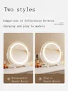 Miroir maquillage LED rond socle métal noir mat verre… – vue 6
