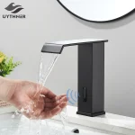 Bain de luxe capteur intelligent bassin cascade robinet eau chaude et froide mitigeur automatique sans contact courte haute grue pour salle de bain bassin