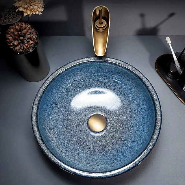 Vasque poser ronde lavabo bol céramique émaillée… – vue 4