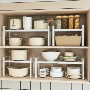 Étagère de rangement de cuisine sous l&rsquo;évier, étagère superposée dans l&rsquo;armoire, comptoir, armoire extensible, support de rangement de vaisselle pour usage domestique