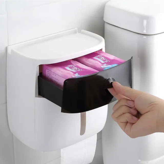 Distributeur mural papier toilette fermé plastique blanc… – vue 5