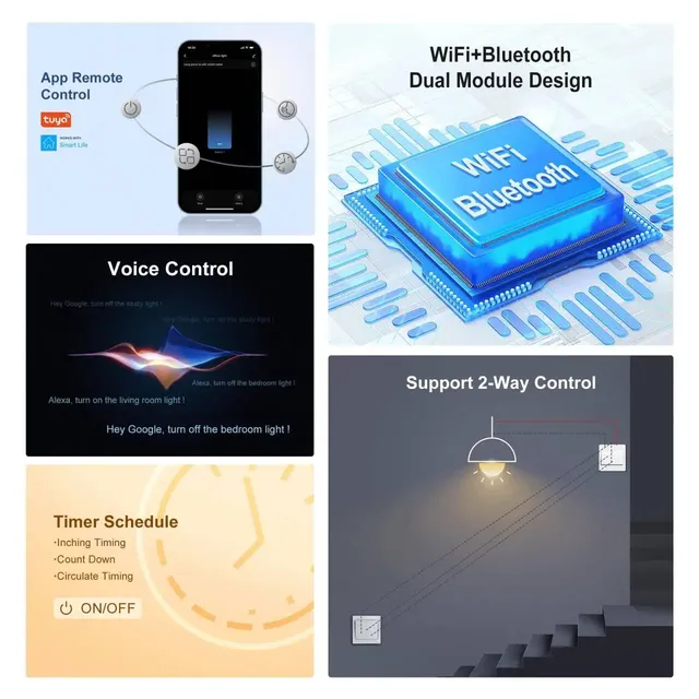 GIRIER Tuya Module de commutateur de lumière WiFi… – vue 2