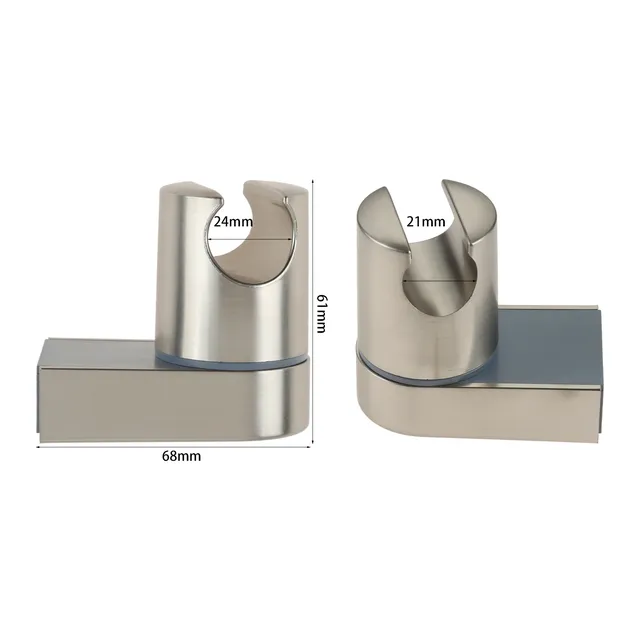 Support mural pommeau douche ABS chromé noir inox brossé… – vue 2