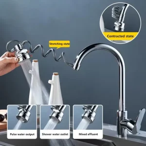 Nouveau robinet d&rsquo;évier 3 Modes, Rotation à 360 degrés, Tube d&rsquo;extension de filtre, robinet d&rsquo;économie d&rsquo;eau de douche, Gadgets de cuisine universels, accessoires