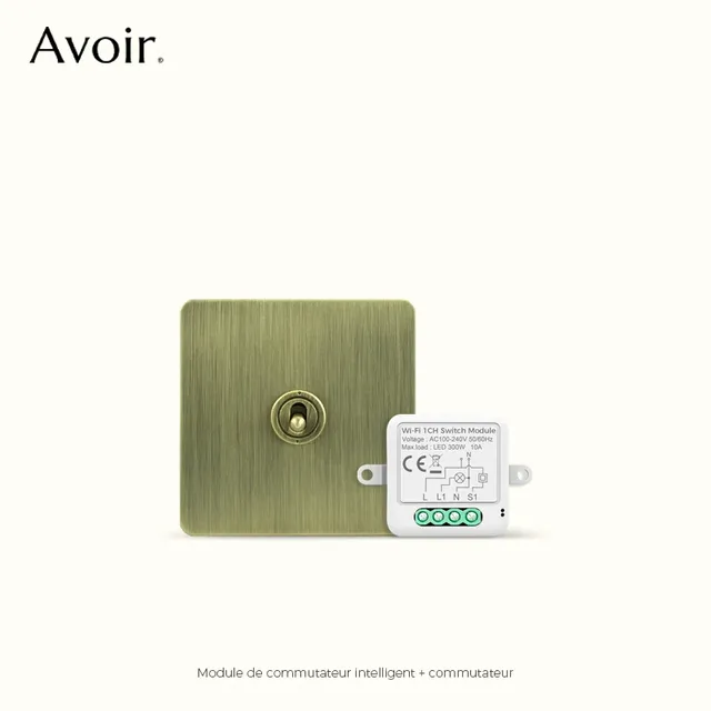 Avoir interrupteur intelligent wifi Bronze brossé…