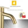 Robinet de lavabo en or brossé – vue 4