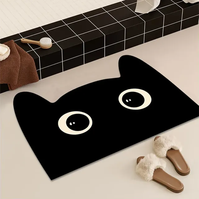 Tapis de bain à séchage rapide chat noir – vue 2