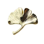 Poignée de bouton d&rsquo;armoire pour tiroirs de meubles poignées de porte de placard tire bouton de tiroir bouton de commode en or poignée de feuille de Ginkgo plante
