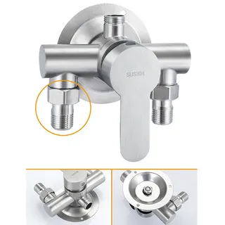 Robinet de douche mural en acier inoxydable avec poignée en métal
