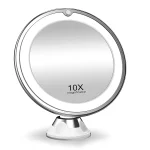 Miroir cosmétique grossissant 10X, écran tactile rotatif à 360 degrés, miroirs de maquillage éclairés par LED, miroir de bureau pour commode, Version batterie (non)
