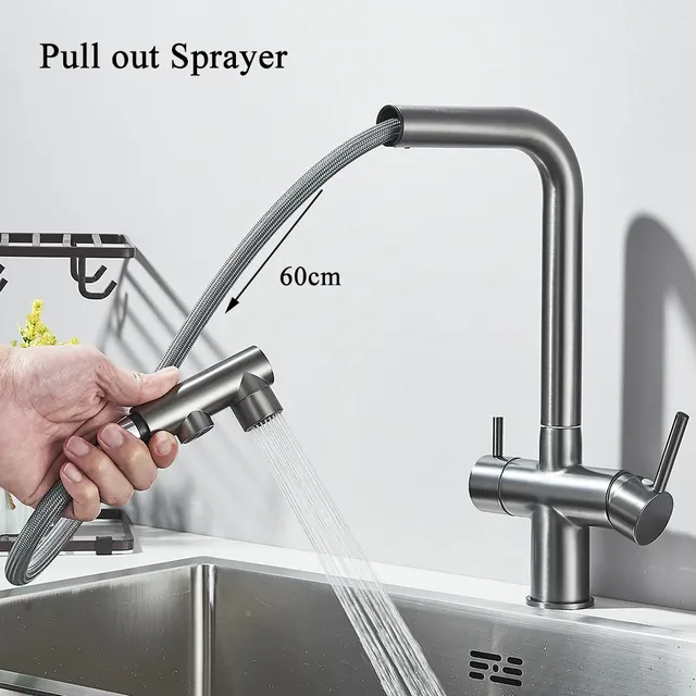 Évier de cuisine filtré avec nervures – vue 3