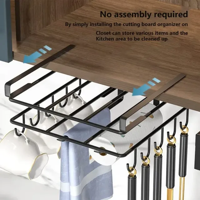 Support organisateur suspendu sous placard de cuisine… – vue 4