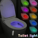 Lampe de toilette avec détecteur de mouvement, marche/arrêt automatique, plusieurs couleurs, étanche, idéale pour une salle de bain