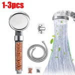 Pommeau de douche filtré, salle de bain, ABS, haute pression, économie d&rsquo;eau, Spray, pomme de douche transparente à main avec perles filtrantes, 1 à 3 pièces