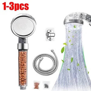 Pommeau de douche filtré, salle de bain, ABS, haute pression, économie d&rsquo;eau, Spray, pomme de douche transparente à main avec perles filtrantes, 1 à 3 pièces
