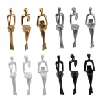 Statue de Penseur Assis en Résine, Sculpture Abstraite, Décor d&rsquo;Étagère, Accents