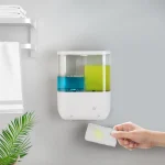 Distributeur de savon à capteur automatique mural à double tête, grande capacité, 500 ML x 2, Installation, Machine à laver la vaisselle des mains domestique
