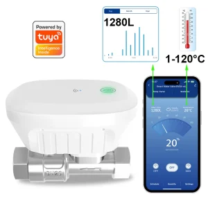 Tuya – vanne d’eau intelligente WiFi, compteur d’eau, débit d’eau, consommation, affichage de la température, minuterie, contrôle de la vie intelligent, domotique Tuya – vanne d’eau intelligente WiFi, compteur d’eau, débit d’eau, consommation, affichage de la température, minuterie, contrôle de la vie intelligent, domotique