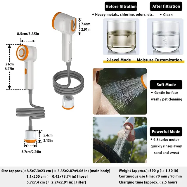 Douche de camping Soomloom avec pompe intégrée – vue 4
