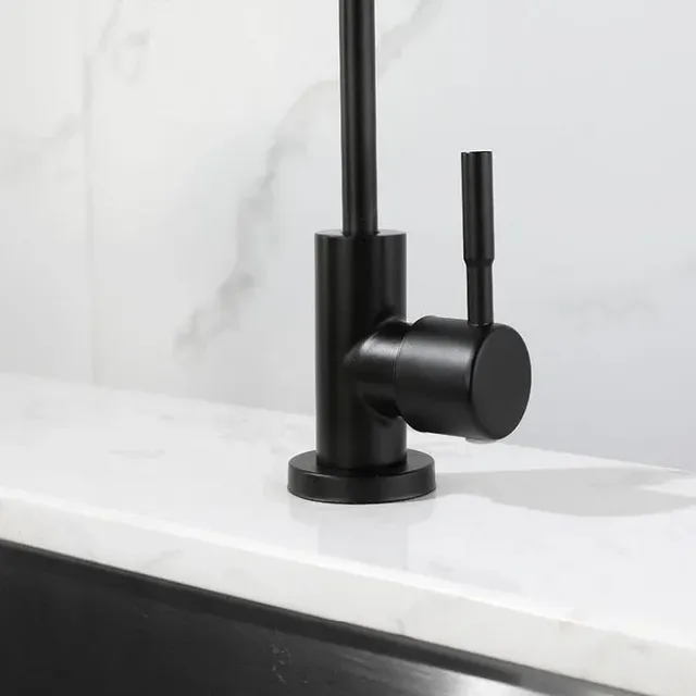 Robinet de cuisine en acier inoxydable noir – vue 4
