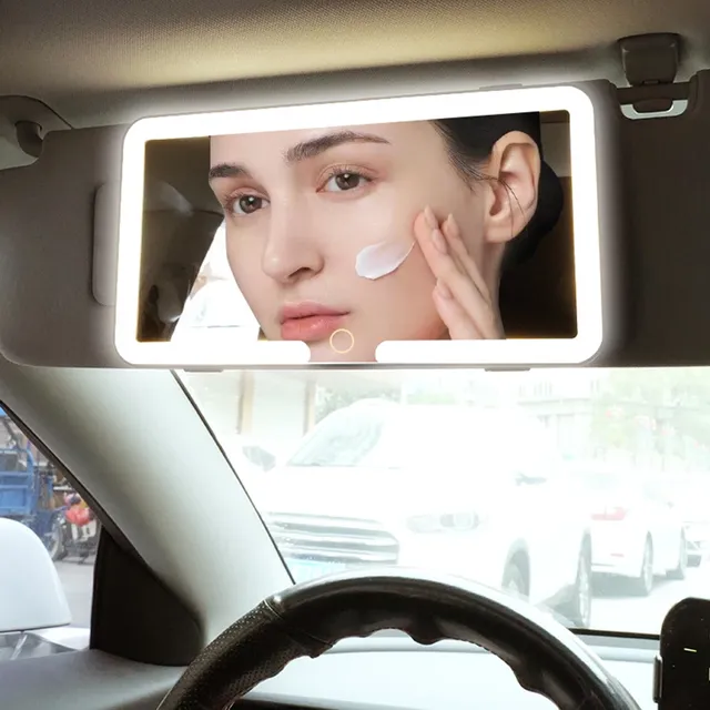 Miroir de vanité pare-soleil de voiture LED