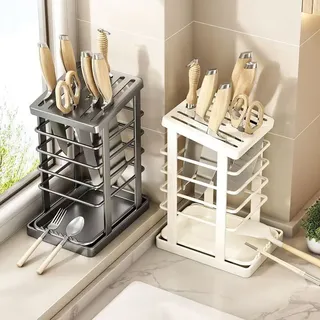 Porte couteaux inoxydable acier multifonctionnel vertical égouttoir…