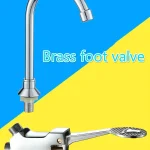 Robinet à pied en laiton, laboratoire d&rsquo;hôpital, usine alimentaire, bassin, Valve de pied, robinet à pied froid unique, robinet d&rsquo;eau de cuisine