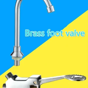 Robinet à pied en laiton, laboratoire d’hôpital, usine alimentaire, bassin, Valve de pied, robinet à pied froid unique, robinet d’eau de cuisine Robinet à pied en laiton, laboratoire d’hôpital, usine alimentaire, bassin, Valve de pied, robinet à pied froid unique, robinet d’eau de cuisine