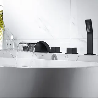 Robinet de baignoire cascade en laiton noir