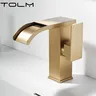 TOLM robinets de lavabo dorés brossés – vue 2