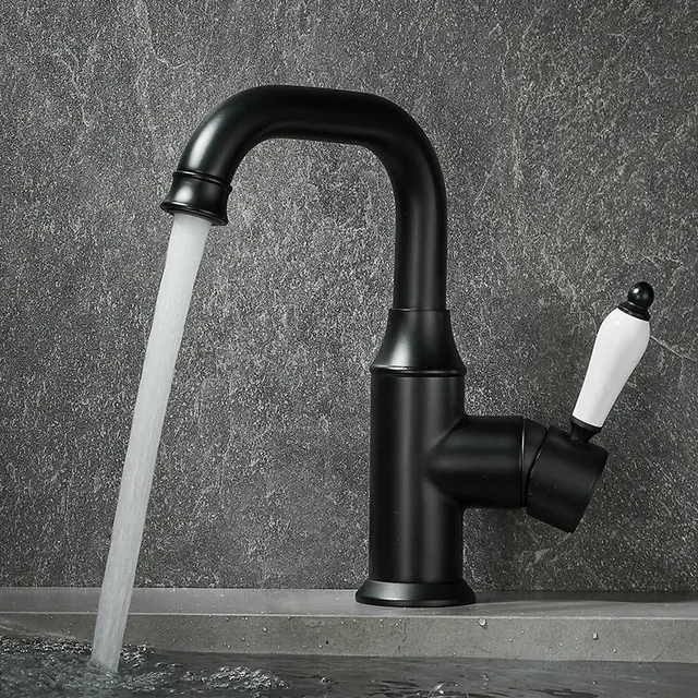 Robinet de lavabo robinet de salle de bains en or brossé – vue 6