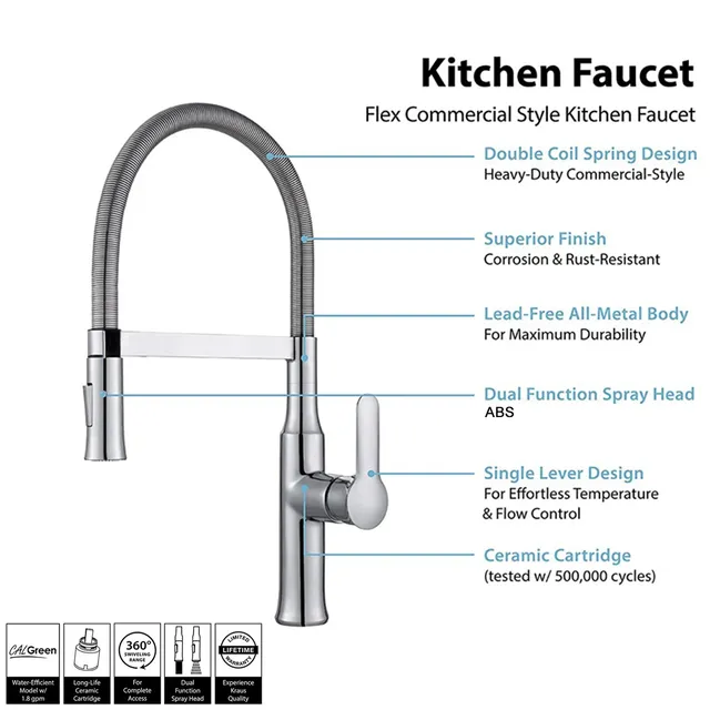 Becola robinet d'évier De cuisine extractible eau chaude… – vue 5