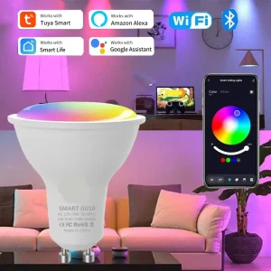 Ampoule LED intelligente GU10 Tuya WiFi, lampes à intensité variable, Bluetooth, contrôle par application Smart Life, projecteur, fonctionne avec Alexa Google