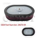 Filtre à Air Ovale Lavable et Réutilisable à Haut Débit, Adapté pour Harley Electra de 29670 à 09