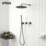 Robinet de douche à main, ensemble de douche à 2 voies, Valve dissimulée, pomme de pluie de 8 à 16 pouces, boîte intégrée, mélangeur chaud et froid mural