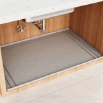 Tapis imperméable sous évier 34 pouces x 22 pouces, tapis imperméable pour cuisine et salle de bain, plateau d&rsquo;égouttage sous évier pour cuisine et salle de bain