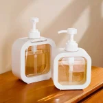 Distributeur de savon liquide blanc 300/500ML, pompe à main, bouteille de shampoing rechargeable, distributeur de savon pour les mains en plastique