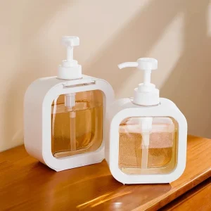 Distributeur de savon liquide blanc 300/500ML, pompe à main, bouteille de shampoing rechargeable, distributeur de savon pour les mains en plastique Distributeur de savon liquide blanc 300/500ML, pompe à main, bouteille de shampoing rechargeable, distributeur de savon pour les mains en plastique