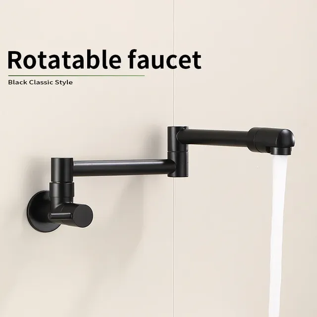 Robinet mural noir – vue 2