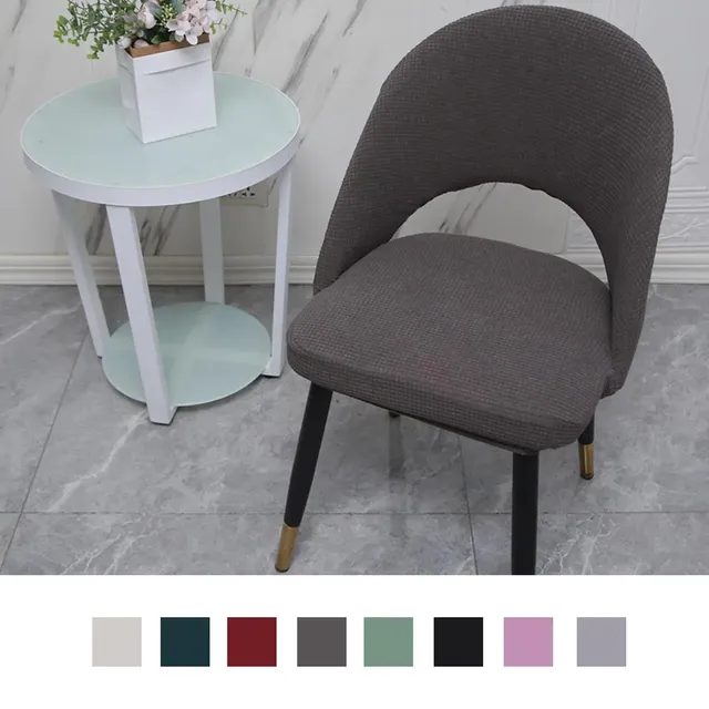 Housse chaise dossier creux incurvé jacquard polyester… – vue 3