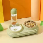 Double bol antidérapant anti-déversement pour chat, Double usage, bol de nourriture d&rsquo;eau pour animaux de compagnie, bols à boire en plastique détachables pour chat, multi-animaux de compagnie