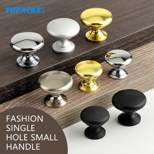 Bouton armoire rond métal tête champignon aluminium… – vue 2