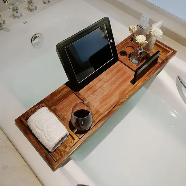 Plateau de baignoire de luxe en bois massif – vue 4