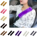 Juste de ceinture de sécurité de voiture en peau de mouton, coussin d&rsquo;oreiller souple, sangle de sécurité, coussinets initiés pour sac, accessoires de voiture, 2 pièces