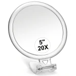 Miroir grossissant 10/15/20X, miroir de maquillage pour les mains, poignée pliante, miroir cosmétique Double face, miroir de vanité Portable pour femmes